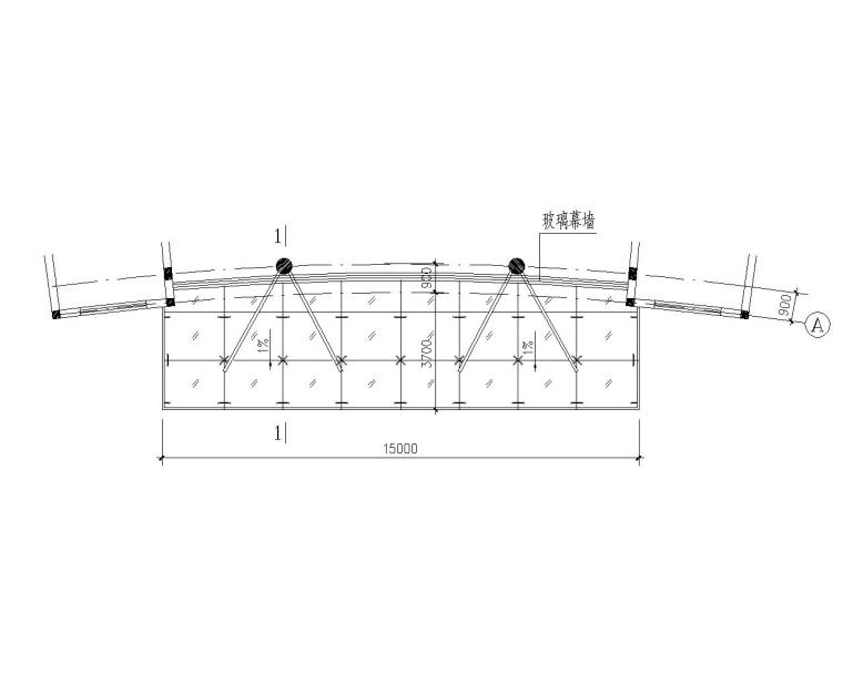 钢结构避雨棚结构施工图资料下载-某拉索雨棚钢结构施工图（CAD）