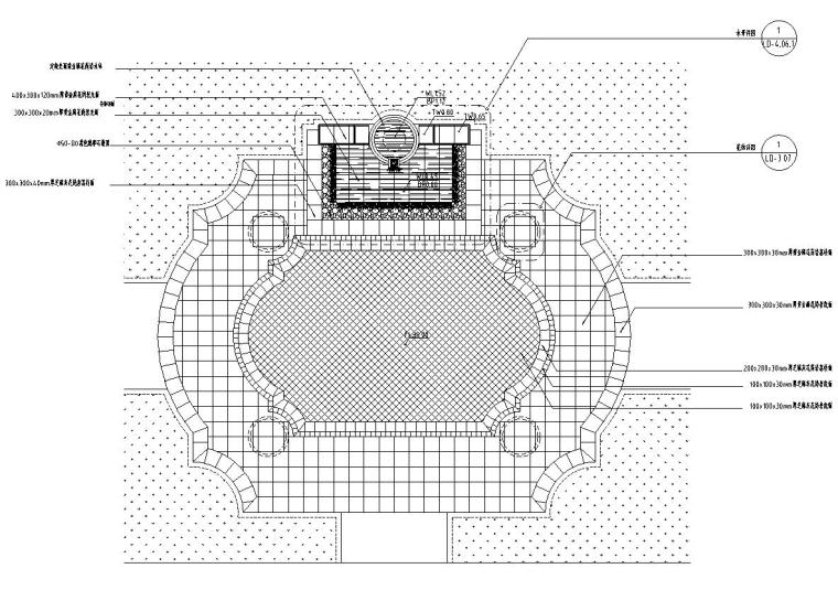 园林景观节点详图-新古典风格水景景观详图-01平面图