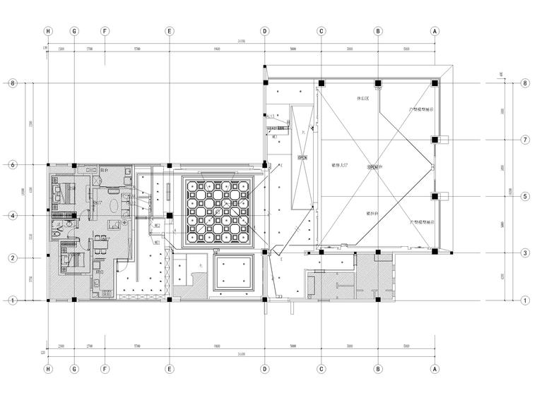 [江苏]883㎡现代二层售楼处装饰设计施工图-一层应急照明平面图