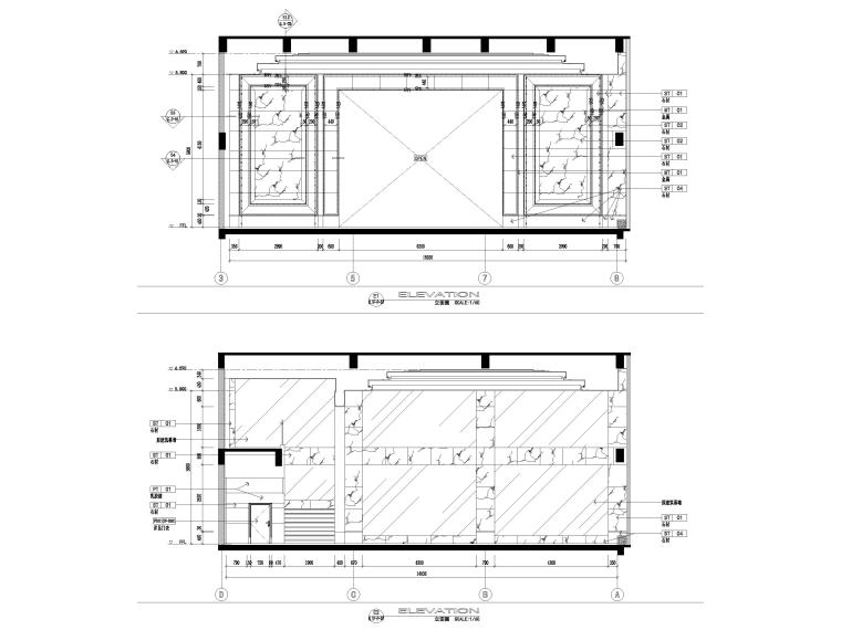 [江苏]883㎡现代二层售楼处装饰设计施工图-售楼处立面图2