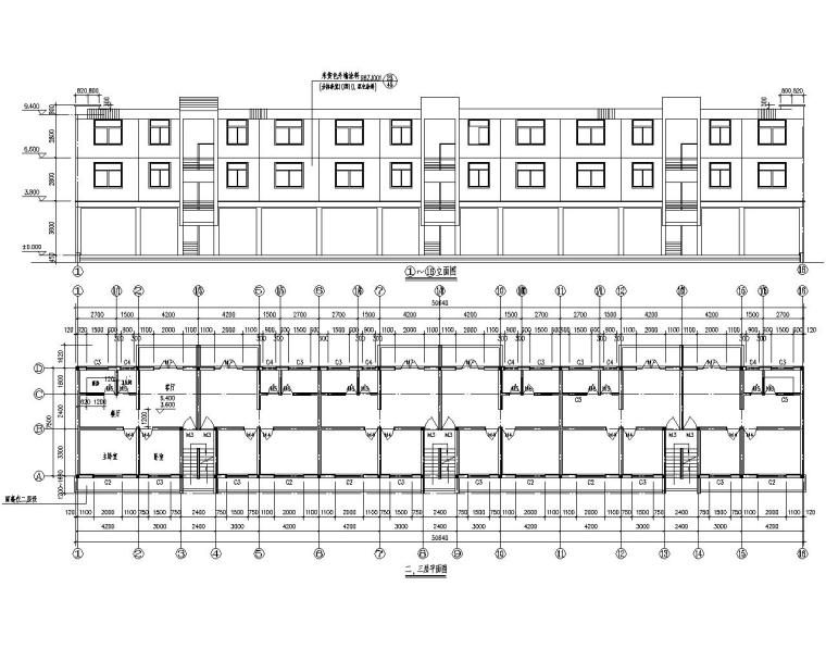 砖混养殖场结构施工图资料下载-三层办公楼砖混结构施工图（含建筑、电气）
