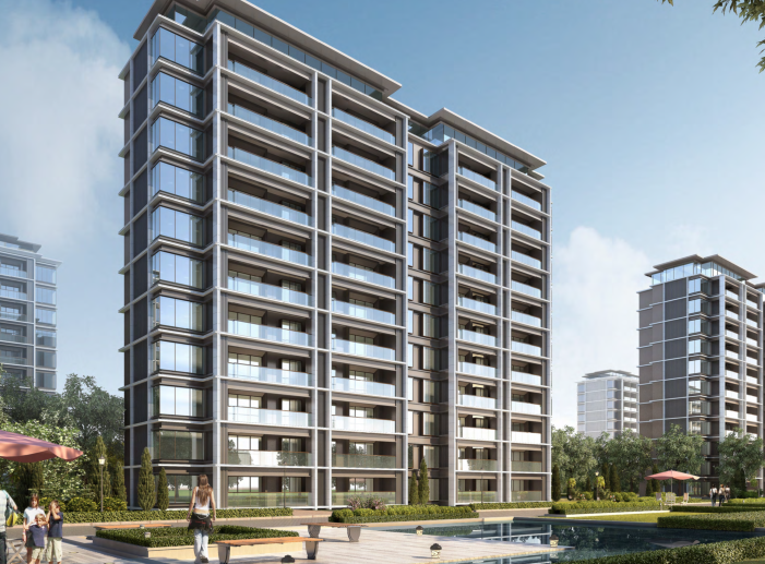 [北京]现代风轻奢豪宅洋房 叠拼住宅建筑文本 小高层单体效果图