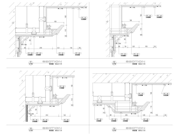 [江苏]115㎡现代两居室样板间设计施工图-节点大样详图