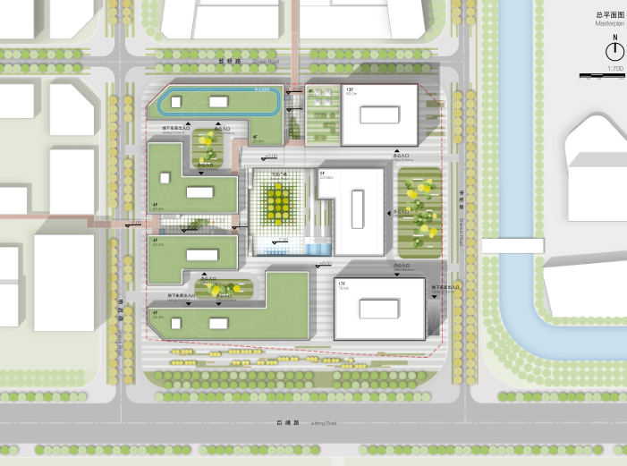 上海浦东新区金桥研发办公园区中标方案文本-总平面图