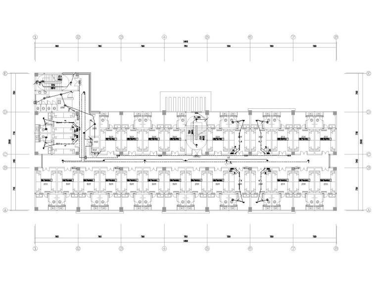 甲级院_四川某学院四栋宿舍楼电气图纸2016-1照明平面图