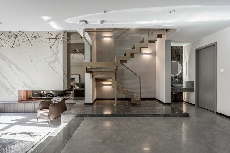 现代轻奢风的联排别墅-家装住宅装修设计案例-筑龙室内设计论坛