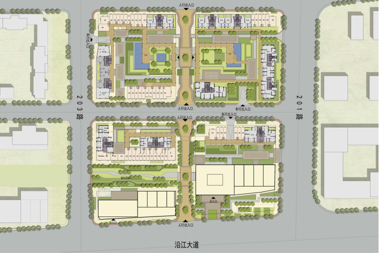 [湖北]武汉滨江商务区现代风格景观方案设计-5