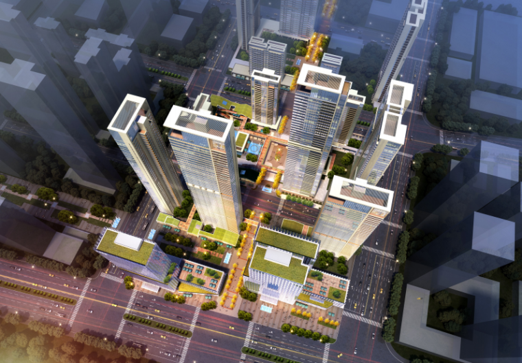 2层商业街建筑方案设计资料下载-[湖北]武汉滨江商务区现代风格景观方案设计