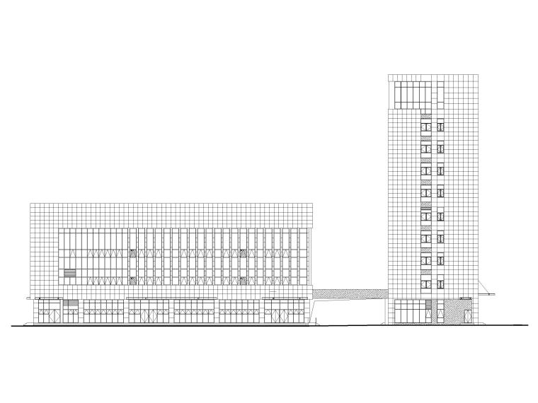 室外石材图纸资料下载-医科大学附属医院图纸建筑后勤行政楼