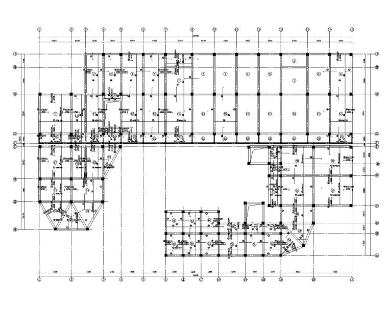 框架结构四层建筑图资料下载-四层幼儿园不规则布置框架结构施工图CAD