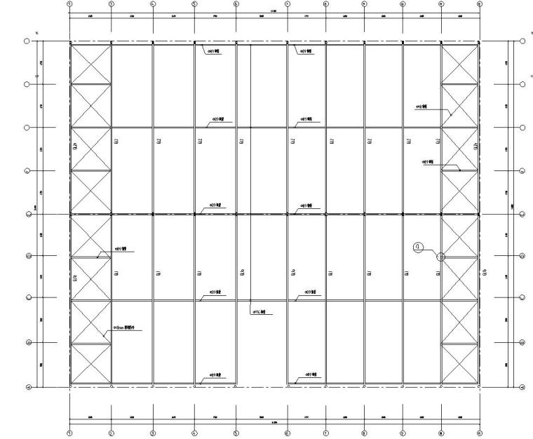 旅游汽车营地cad资料下载-54米双跨门刚汽车销售展厅结构施工图CAD