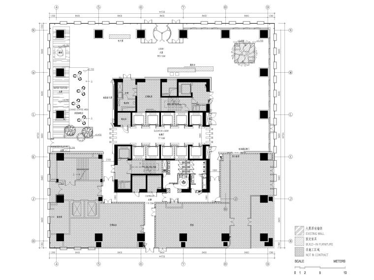 室外电梯建筑图资料下载-[上海]漕河泾办公楼大堂+电梯厅工程施工图