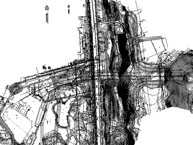 [重庆]穿山隧道桥梁及结构工程设计图纸-挡墙平面布置图