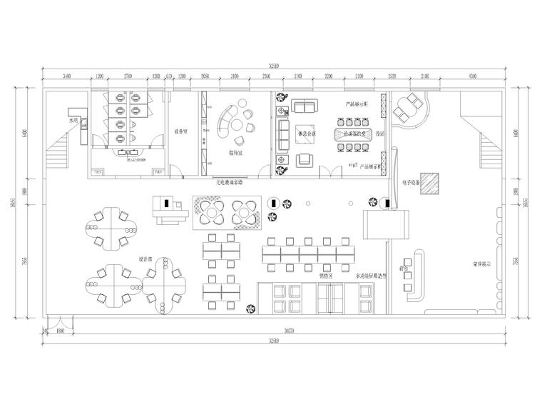 2层办公效果图资料下载-[深圳]754㎡现代二层办公空间施工图+效果图