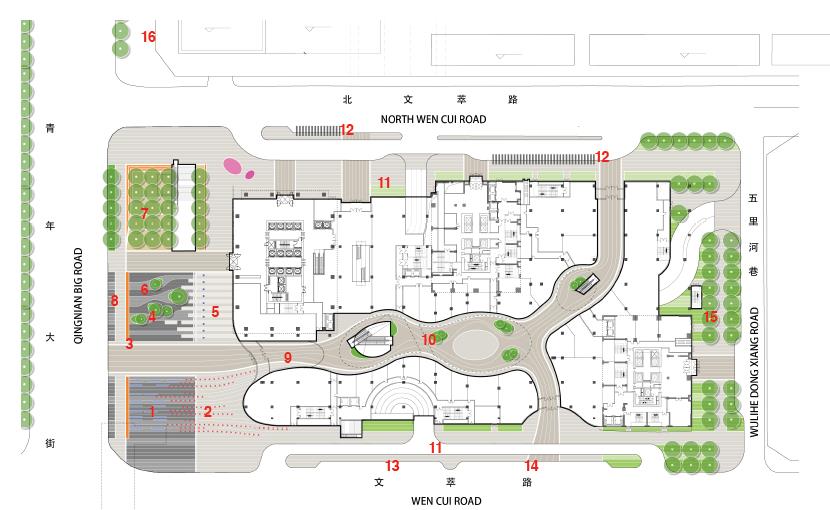 绿地类型:商业街 图纸深度 :方案(初设图) 项目位置:辽宁 设计风格