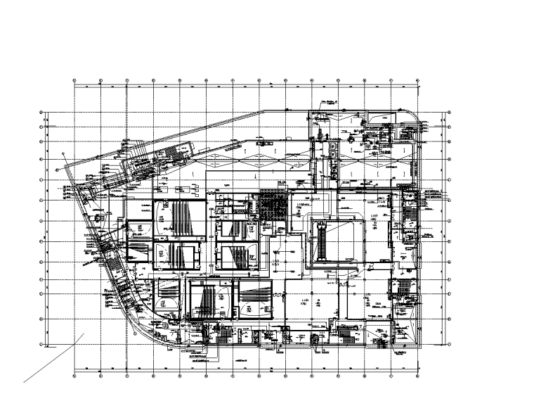 大型商业综合体机电施工图纸-四层配电干线平面图