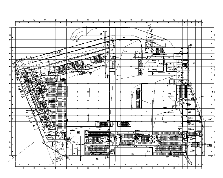 大型商业综合体机电施工图纸-地下一层夹层照明平面图