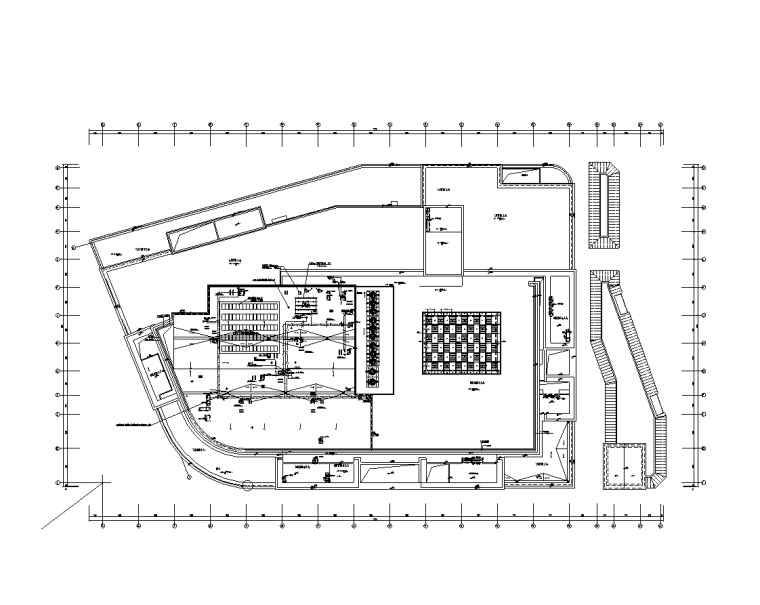 大型商业综合体机电施工图纸-屋顶火灾报警平面图