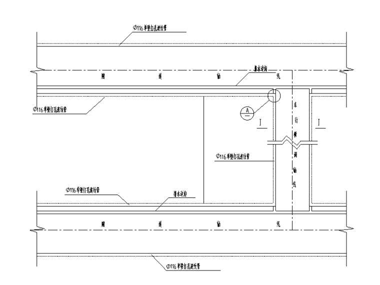 [重庆]高速复线连接道隧道工程施工图设计-车型横道平面布置图