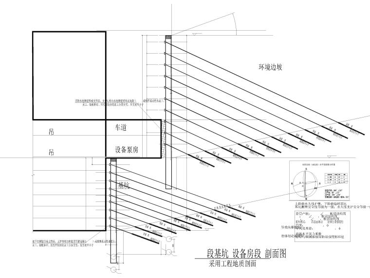 基坑施工设备cad图资料下载-[重庆]基地基坑边坡结构CAD施工图