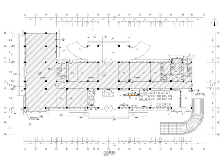 [河南]5840㎡星程商务​酒店室内全套施工图-一层平面布置图