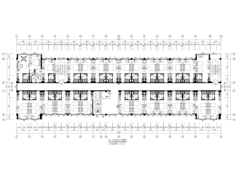 [河南]5840㎡星程商务​酒店室内全套施工图-六~七层平面布置图