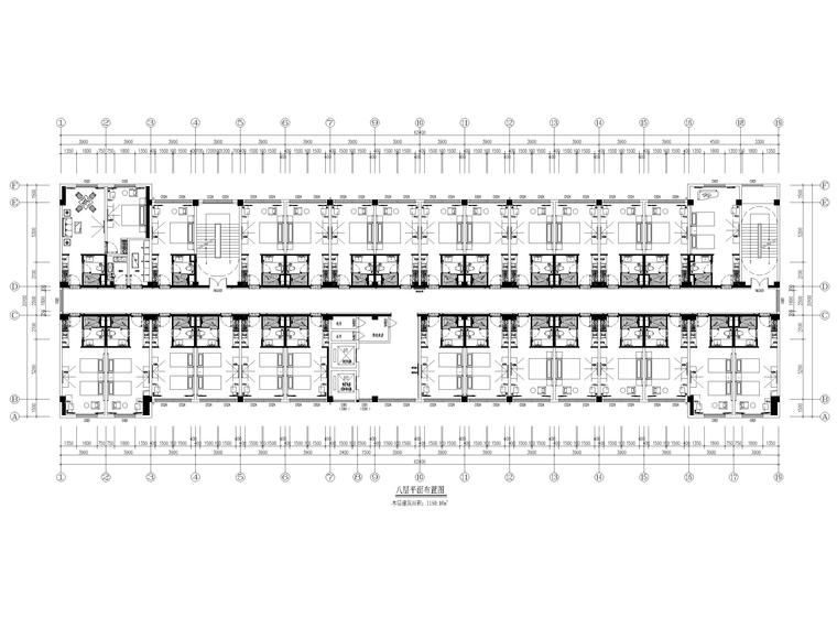 [河南]5840㎡星程商务​酒店室内全套施工图-八层平面布置图