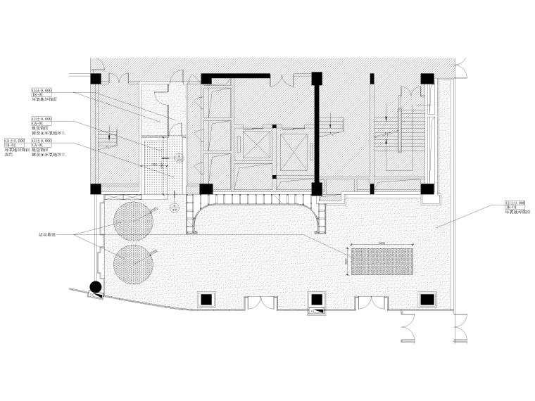 ​[天津]262㎡汽车展厅体验店施工图+效果图-地面铺装图