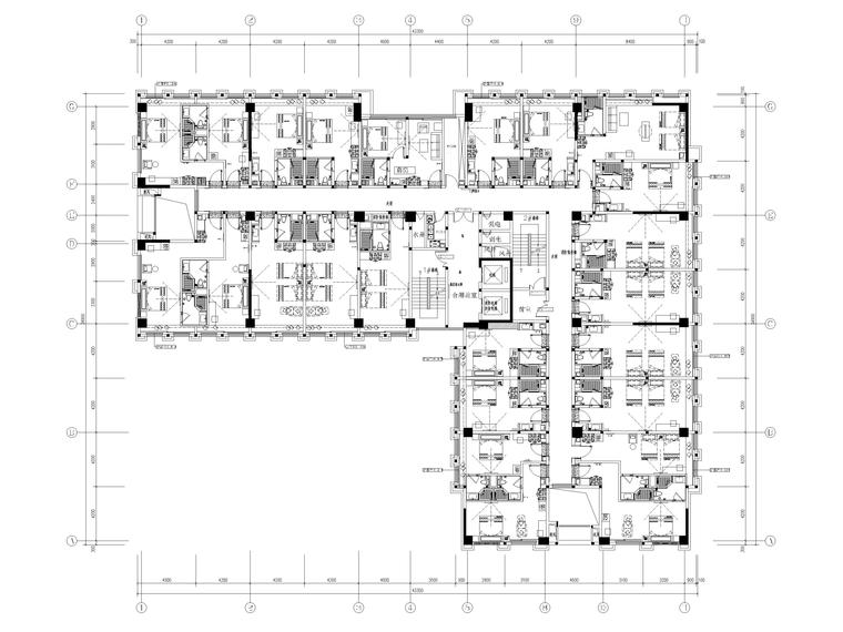 [河南]8690㎡星程商务​酒店室内全套施工图-十~十四层平面布置图