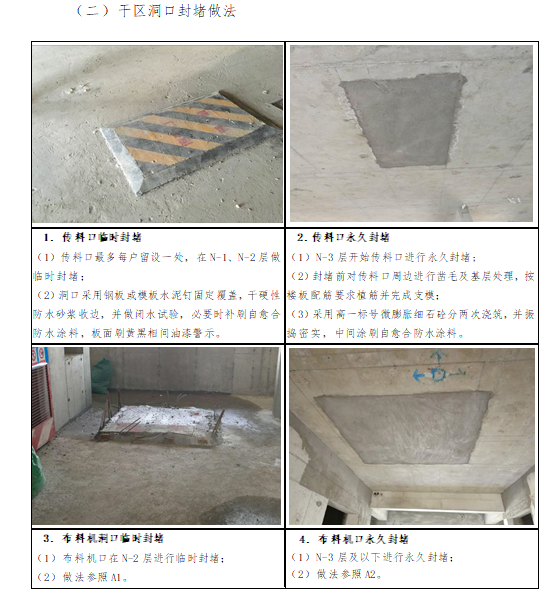 干区洞口封堵做法