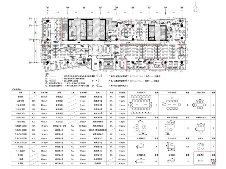 室内设计师的材料清单pdf资料下载-​[广州]珠江1322㎡现代办公空间装饰施工图