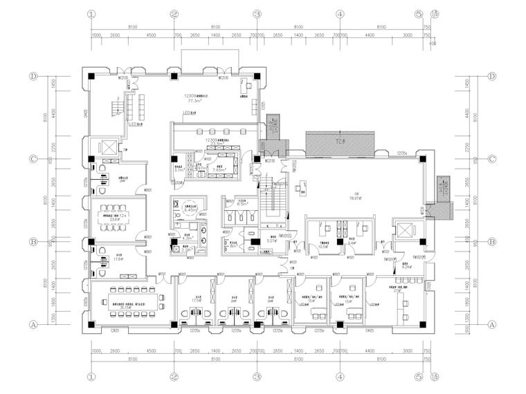 [重庆]铁路运输检察院办案用房设计施工图-一层平面布置图