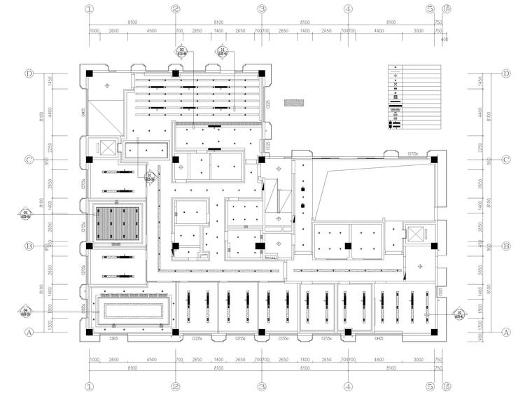 [重庆]铁路运输检察院办案用房设计施工图-一层天花布置图