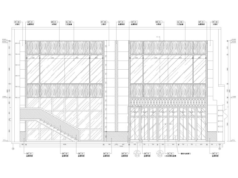 [江苏]​1500㎡禅意中式办公楼设计施工图-办公楼一层立面图2