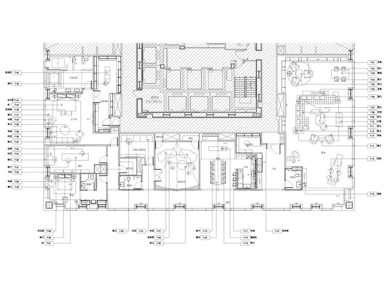 二居室设计施工图资料下载-[北京]570㎡二居室现代大平层设计施工图