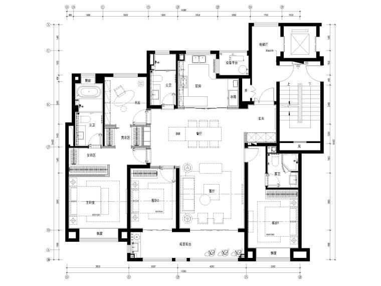 中式样板施工图资料下载-[江苏]166㎡新中式三居室样板间全套施工图