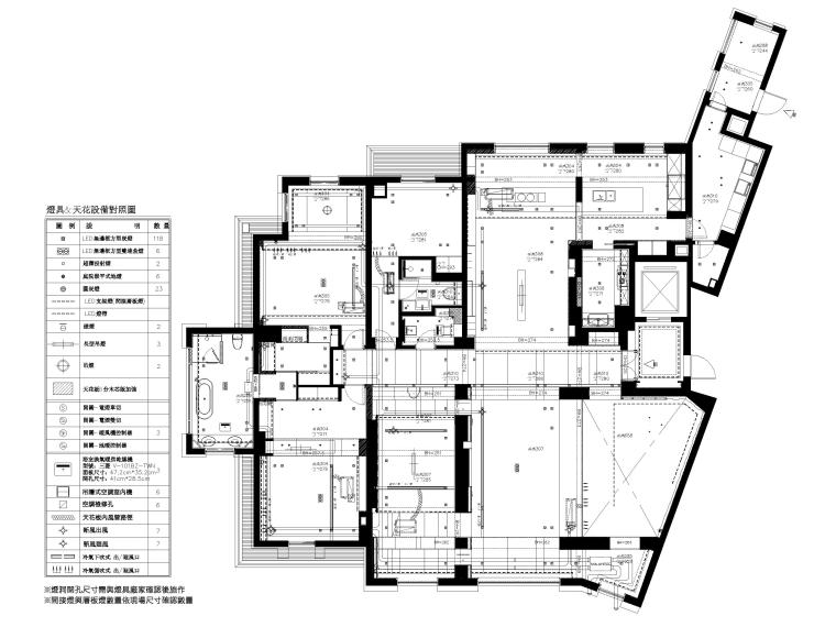 [辽宁]540㎡现代四居顶奢复式豪宅施工图-复式一层空调配置图