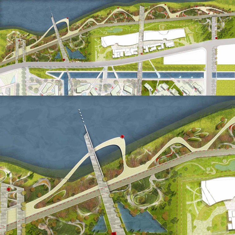 城市滨水景观规划资料下载-滨水景观规划设计PSD总平面