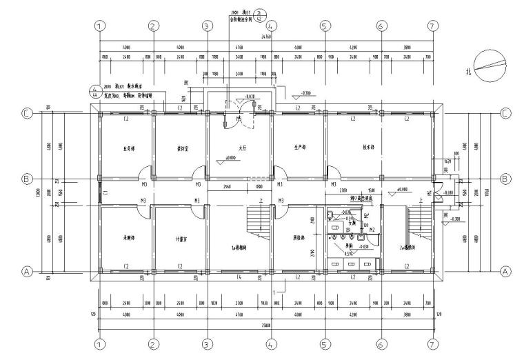 办公楼全套完整施工图资料下载-五层混凝土框架结构办公楼施工图CAD含建筑