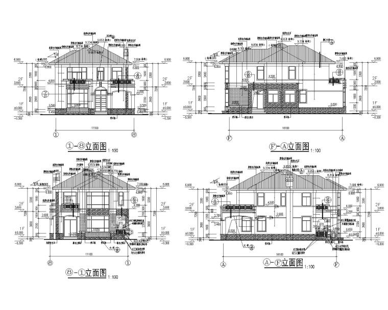 2层欧式坡屋面别墅资料下载-东莞欧式二层别墅框架结构施工图CAD含建筑