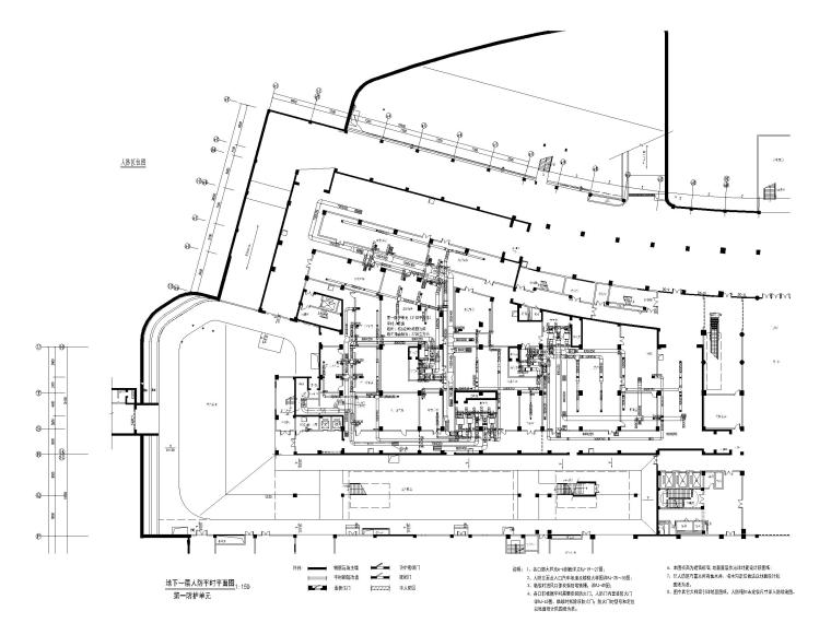 医院地下室建筑施工图资料下载-医科大学附属医院医疗区地下室人防暖通图纸