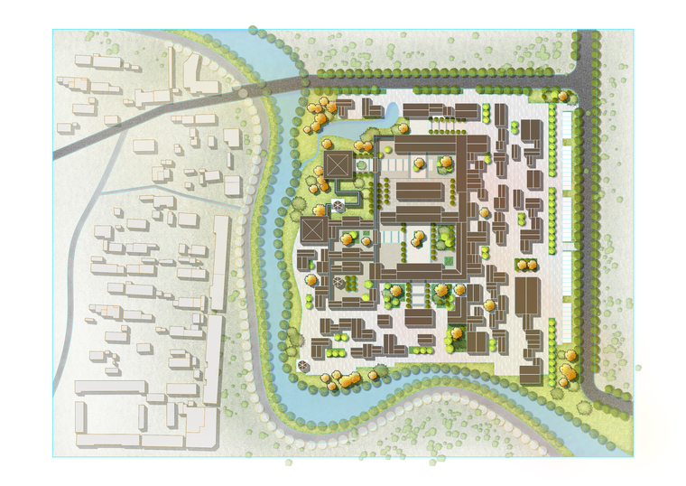 ps道路素材资料下载-小清新建筑彩平图，CAD/AI/PS高效协同