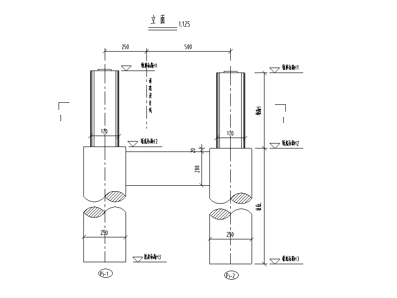 桥墩立面图