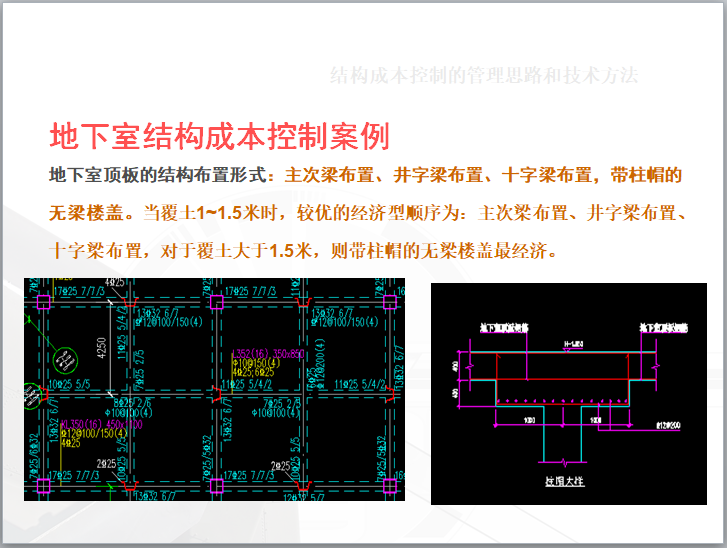 房地产公司结构成本控制培训（127页）-地下室顶板的结构布置形式