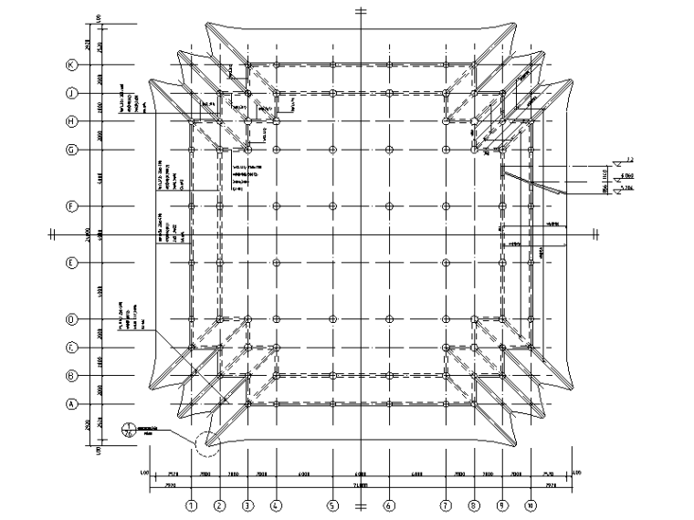6层建筑结构施工图纸资料下载-[遵义]5层框架结构仿古建筑结构施工图2017