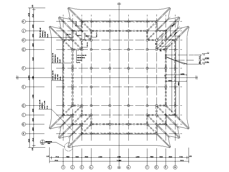 美食街仿古建筑资料下载-[遵义]5层框架结构仿古建筑结构施工图2017