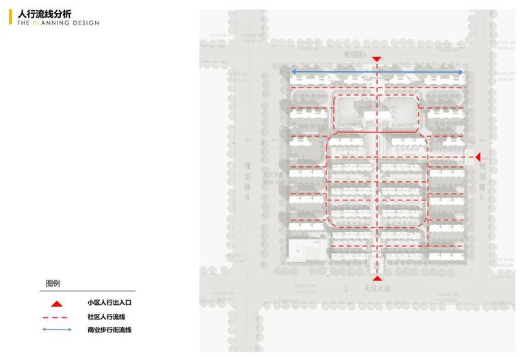 [陕西]知名企业高层洋房住宅规划设计方案-人行流线分析