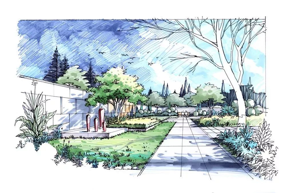 考研|100张景观手绘万能效果图(收藏)-景观设计-筑龙园林景观论坛