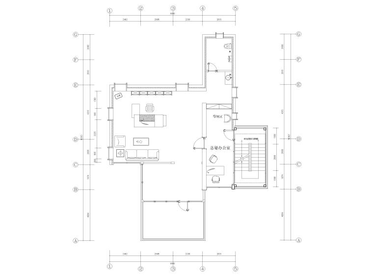 348㎡集装箱改造loft办公空间项目施工图-三层平面布置图