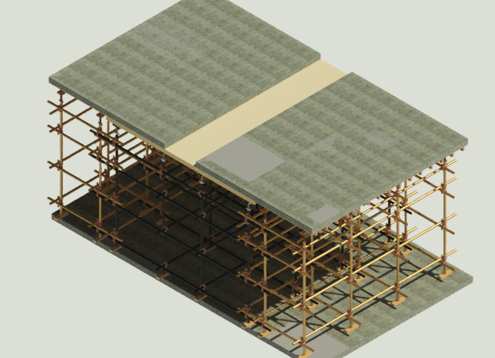 三维样板引路施工方案资料下载-后浇带独立支撑Revit施工工艺质量样板